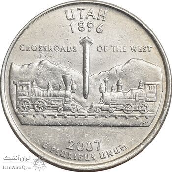 سکه کوارتر دلار 2007P ایالتی (یوتا) - AU58 - آمریکا