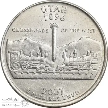 سکه کوارتر دلار 2007P ایالتی (یوتا) - AU58 - آمریکا