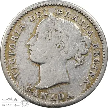 سکه 10 سنت 1858 ویکتوریا - VF35 - کانادا