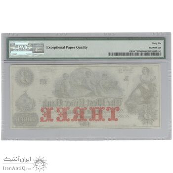 اسکناس 3 دلار 1860S (ساحل رودخانه غربی جامائیکا، ورمونت) - UNC66 - آمریکا اسکناس 3 دلار 1860S (ساحل رودخانه غربی جامائیکا، ورمونت) - UNC66 - آمریکا