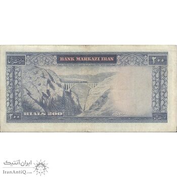 اسکناس 200 ریال (بهنیا - سمیعی) - تک - VF30 - محمد رضا شاه