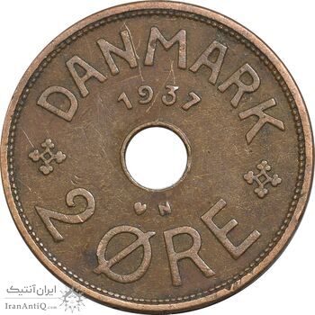 سکه 2 اوره 1937 کریستیان دهم - EF40 - دانمارک