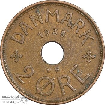 سکه 2 اوره 1938 کریستیان دهم - EF40 - دانمارک