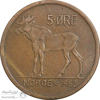 سکه 5 اوره 1962 اولاف پنجم - EF40 - نروژ سکه 5 اوره 1962 اولاف پنجم - EF40 - نروژ