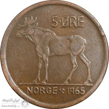 سکه 5 اوره 1965 اولاف پنجم - EF40 - نروژ