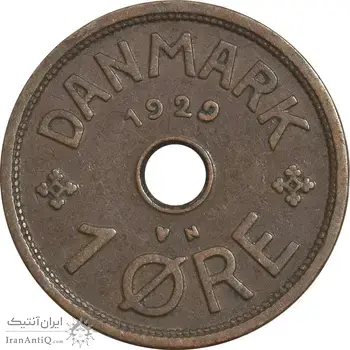 سکه 1 اوره 1929 کریستیان دهم - EF45 - دانمارک