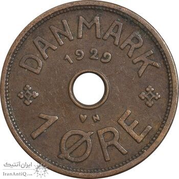 سکه 1 اوره 1929 کریستیان دهم - EF45 - دانمارک