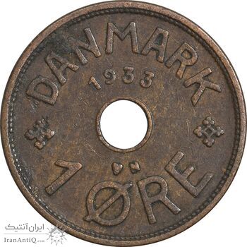 سکه 1 اوره 1933 کریستیان دهم - EF45 - دانمارک