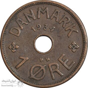 سکه 1 اوره 1934 کریستیان دهم - EF45 - دانمارک