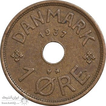 سکه 1 اوره 1937 کریستیان دهم - EF45 - دانمارک