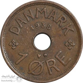 سکه 1 اوره 1938 کریستیان دهم - EF45 - دانمارک