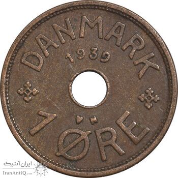 سکه 1 اوره 1939 کریستیان دهم - EF45 - دانمارک