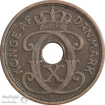 سکه 2 اوره 1927 کریستیان دهم - EF40 - دانمارک