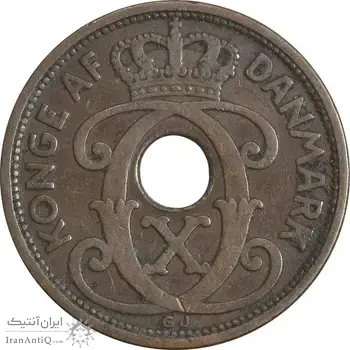 سکه 2 اوره 1927 کریستیان دهم - EF40 - دانمارک