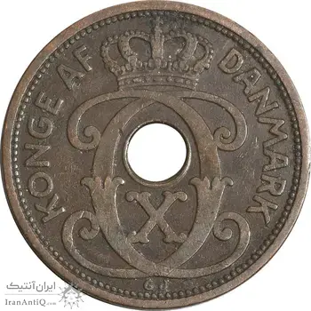 سکه 2 اوره 1928 کریستیان دهم - EF40 - دانمارک