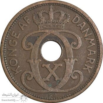سکه 2 اوره 1928 کریستیان دهم - EF40 - دانمارک