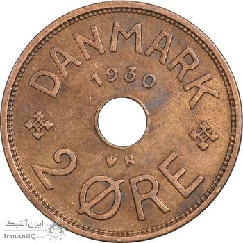 سکه 2 اوره 1930 کریستیان دهم - AU50 - دانمارک