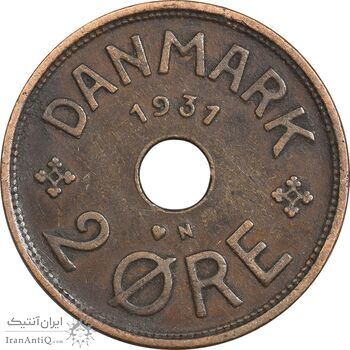 سکه 2 اوره 1931 کریستیان دهم - EF40 - دانمارک