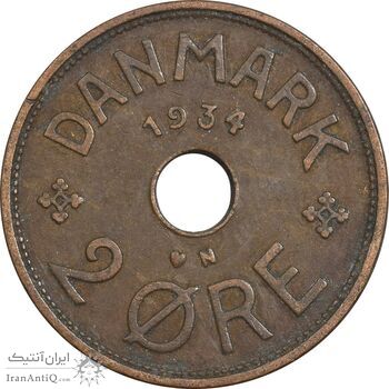 سکه 2 اوره 1934 کریستیان دهم - EF40 - دانمارک