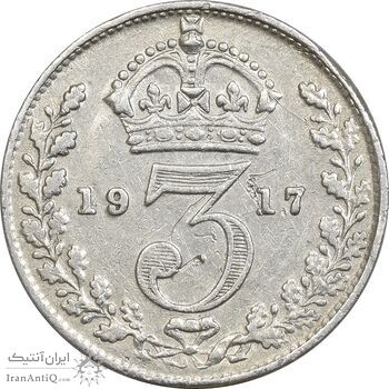 سکه 3 پنس 1917 جرج پنجم - EF45 - انگلستان سکه 3 پنس 1917 جرج پنجم - EF45 - انگلستان