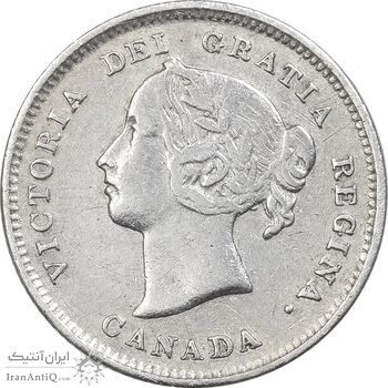سکه 5 سنت 1888 ویکتوریا - EF45 - کانادا