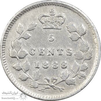 سکه 5 سنت 1888 ویکتوریا - EF45 - کانادا