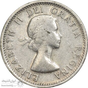 سکه 10 سنت 1953 الیزابت دوم - AU50 - کانادا