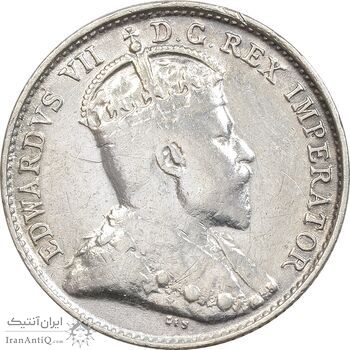 سکه 5 سنت 1903 ادوارد هفتم (22 برگ) - AU50 - کانادا