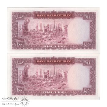 اسکناس 100 ریال 1342 - جفت - UNC63 - محمد رضا شاه