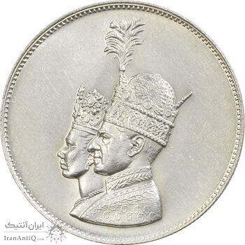 مدال نقره جشن تاجگذاری 1346 - MS62 - محمد رضا شاه