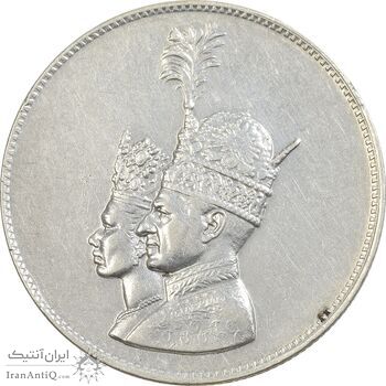 مدال نقره یادبود تاجگذاری 1346 - EF - محمد رضا شاه