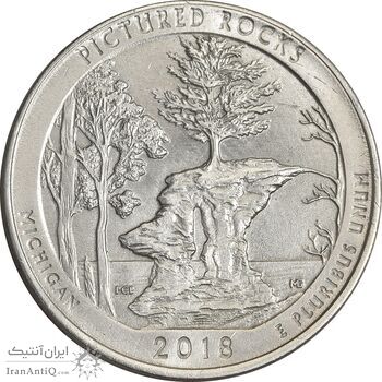 سکه کوارتر دلار 2018P ساحل دریاچه ملی راکس - AU50 - آمریکا