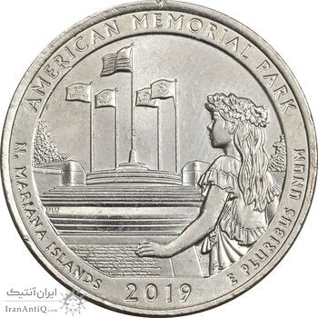 سکه کوارتر دلار 2019P پارک یادبود - AU50 - آمریکا