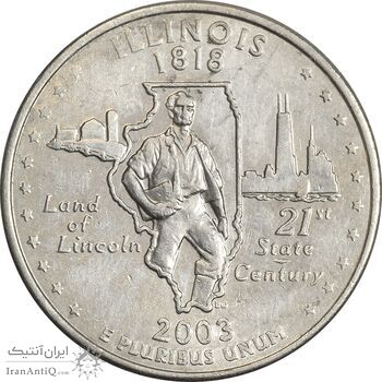 سکه کوارتر دلار 2003D ایالتی (ایلینوی) - AU50 - آمریکا