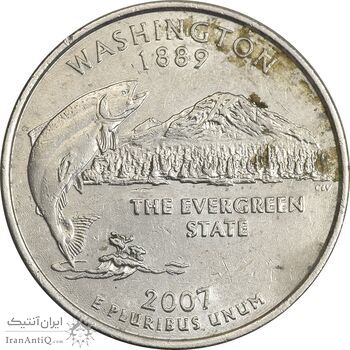 سکه کوارتر دلار 2007D ایالتی (واشنگتن) - EF45 - آمریکا سکه کوارتر دلار 2007D ایالتی (واشنگتن) - EF45 - آمریکا
