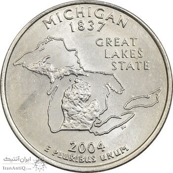 سکه کوارتر دلار 2004D ایالتی (میشیگان) - MS62 - آمریکا