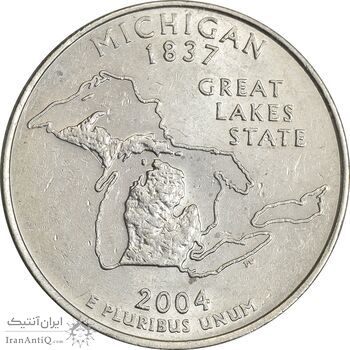 سکه کوارتر دلار 2004P ایالتی (میشیگان) - MS61 - آمریکا