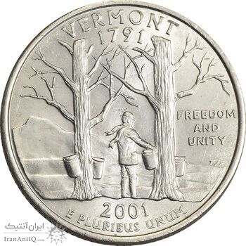 سکه کوارتر دلار 2001D ایالتی (ورمونت) - MS63 - آمریکا
