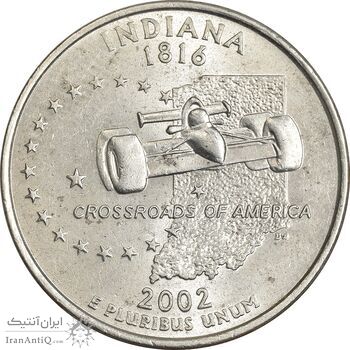 سکه کوارتر دلار 2002P ایالتی (ایندیانا) - MS62 - آمریکا