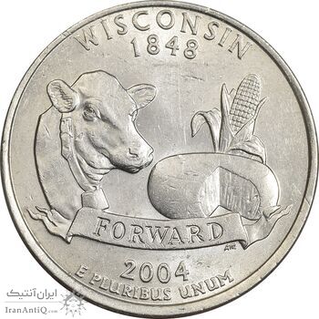 سکه کوارتر دلار 2004P ایالتی (ویسکانسین) - MS61 - آمریکا