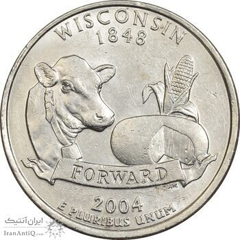 سکه کوارتر دلار 2004P ایالتی (ویسکانسین) - AU58 - آمریکا