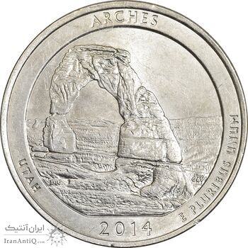 سکه کوارتر دلار 2014P (پارک ملی آرچز) - MS61 - آمریکا