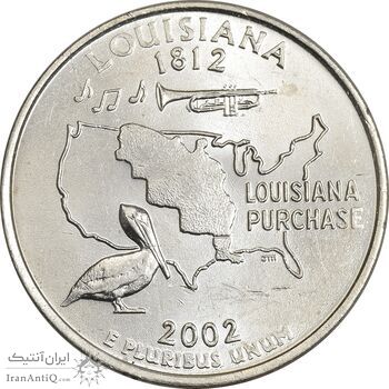 سکه کوارتر دلار 2002P ایالتی (لوئیزیانا) - MS62 - آمریکا