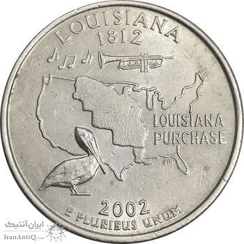 سکه کوارتر دلار 2002P ایالتی (لوئیزیانا) - MS61 - آمریکا