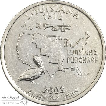 سکه کوارتر دلار 2002D ایالتی (لوئیزیانا) - AU - آمریکا