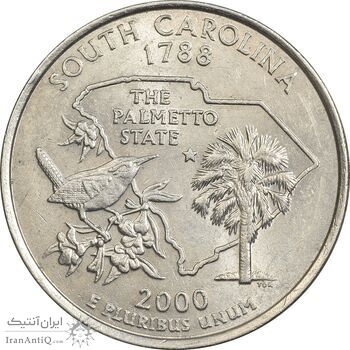 سکه کوارتر دلار 2000D ایالتی (کارولینای جنوبی) - AU58 - آمریکا سکه کوارتر دلار 2000D ایالتی (کارولینای جنوبی) - AU58 - آمریکا