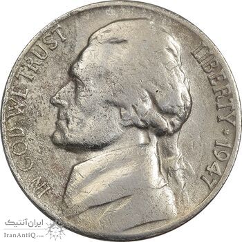 سکه نیکل 5 سنت 1947S جفرسون - VF35 - آمریکا