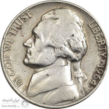 سکه نیکل 5 سنت 1964 جفرسون - VF35 - آمریکا