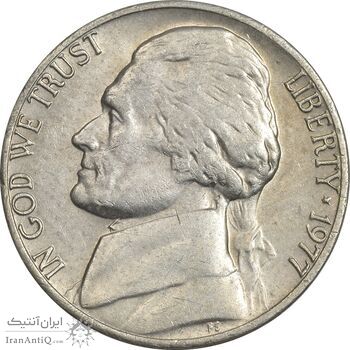 سکه نیکل 5 سنت 1977 جفرسون - EF45 - آمریکا