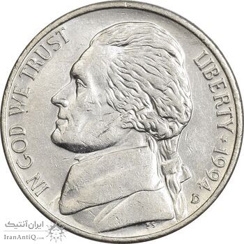 سکه نیکل 5 سنت 1994D جفرسون - EF45 - آمریکا